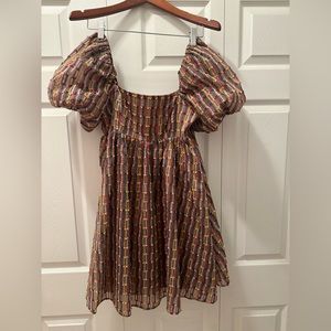 Fabrik babydoll dress sz small, Autumnal colors, perfect for fall